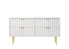 Blair Bedroom Collection: Upholstered Fabric Beds and Storage Units with Metal Legs