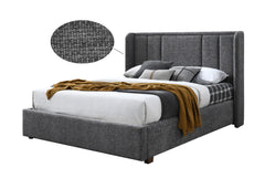 Crawford: Queen & King Size Fabric Beds in Grey and Beige
