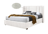 Crawford: Queen & King Size Fabric Beds in Grey and Beige