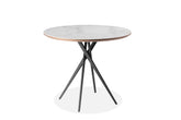 Coco: Elegant Dining Room Furniture in White Ceramic and Walnut