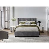 Crawford King Fabric Bed in Grey