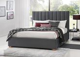 Garnet: Elegant Queen, Double, and King Beds in Charcoal, Black, and Light Grey