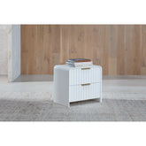 Gus 2-Drawer Bedside table in White