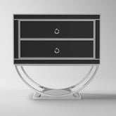 Hollywood Large: Glamorous Large Bedside Tables with Glass and Metal