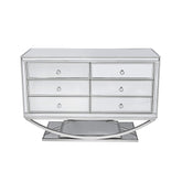 Hollywood: Elegant Dressing Table with Six Drawers and Glass Finish