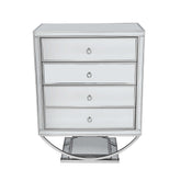Hollywood: Sophisticated High Chest with Four Drawers and Glass Finish