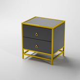 Jade: Black Mirror Bedroom Storage with Gold Frame