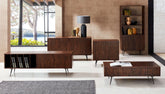 Romano Living Room Collection: Elegant Living Room Furniture with Walnut Stain Finish