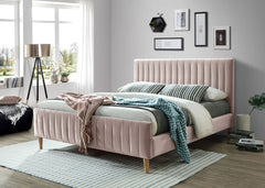 Alexa: Comfortable and Stylish Beds in Light Pink and Light Grey