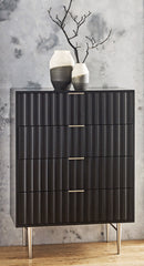 Blair Bedroom Collection: Upholstered Fabric Beds and Storage Units with Metal Legs