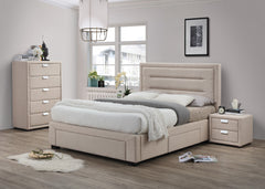 Caren: Storage Beds and Matching Units in Linen, Grey, and Mid Grey