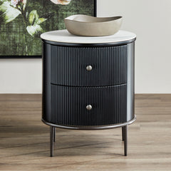 Coco Fluted Bedside in Black