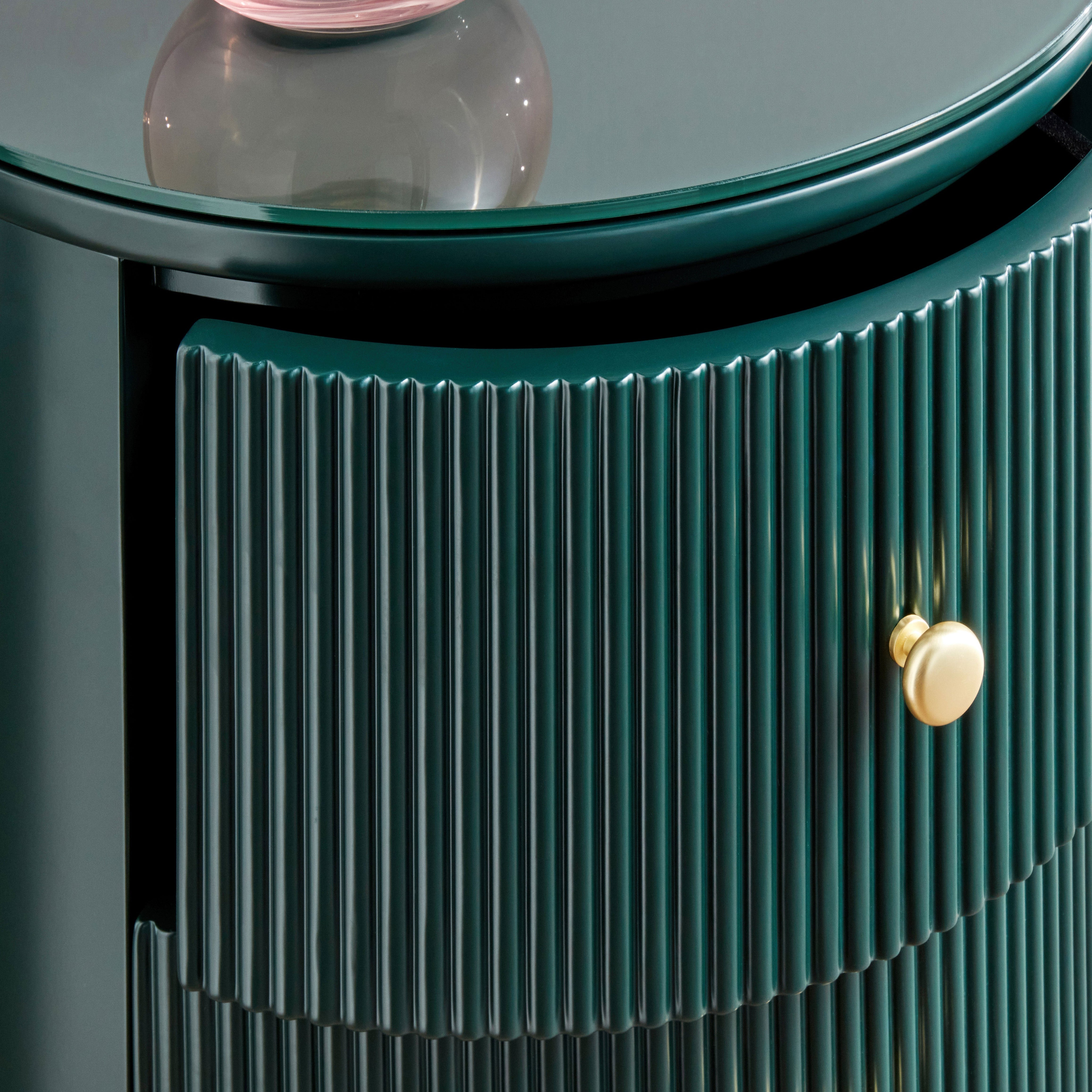 Coco Fluted Bedside in Green