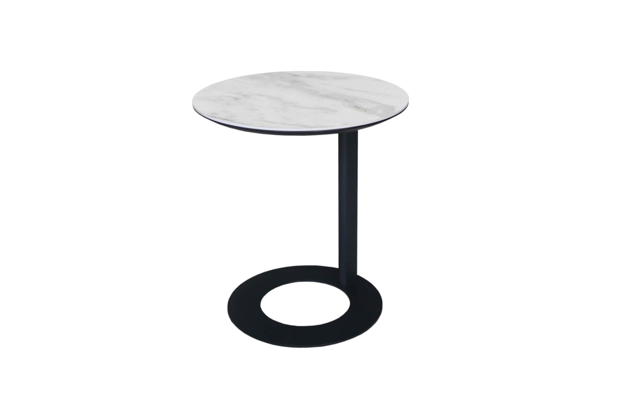 Coco Round: Elegant Bedside Stand with Stunning Ceramic Top and Metal Base