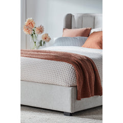 Crawford King Fabric Bed in Beige