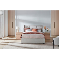 Crawford King Fabric Bed in Beige