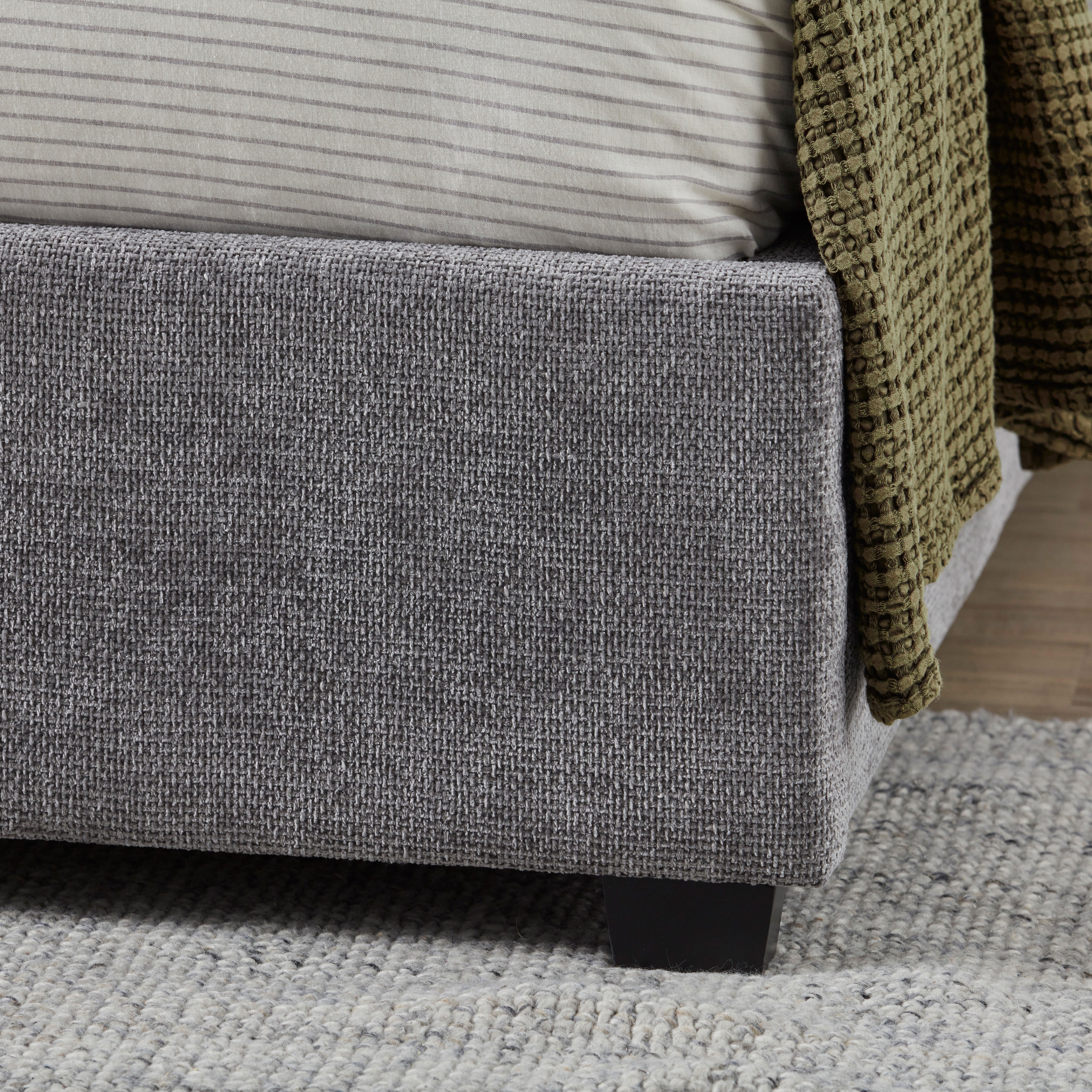 Crawford King Fabric Bed in Grey