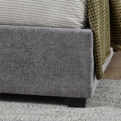 Crawford King Fabric Bed in Grey