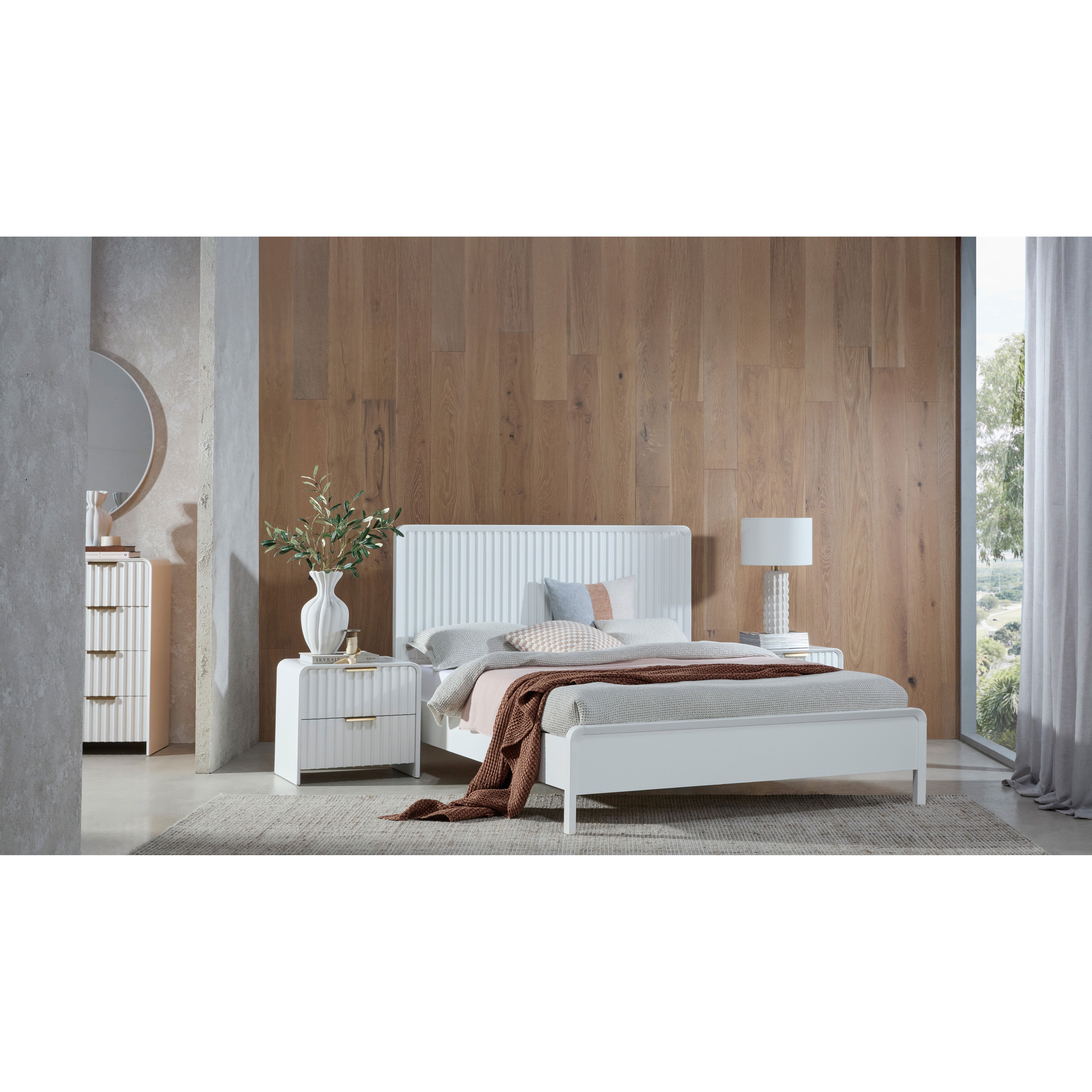 Gus 2-Drawer Bedside table in White