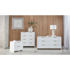 Gus 6-Drawer Dresser in White