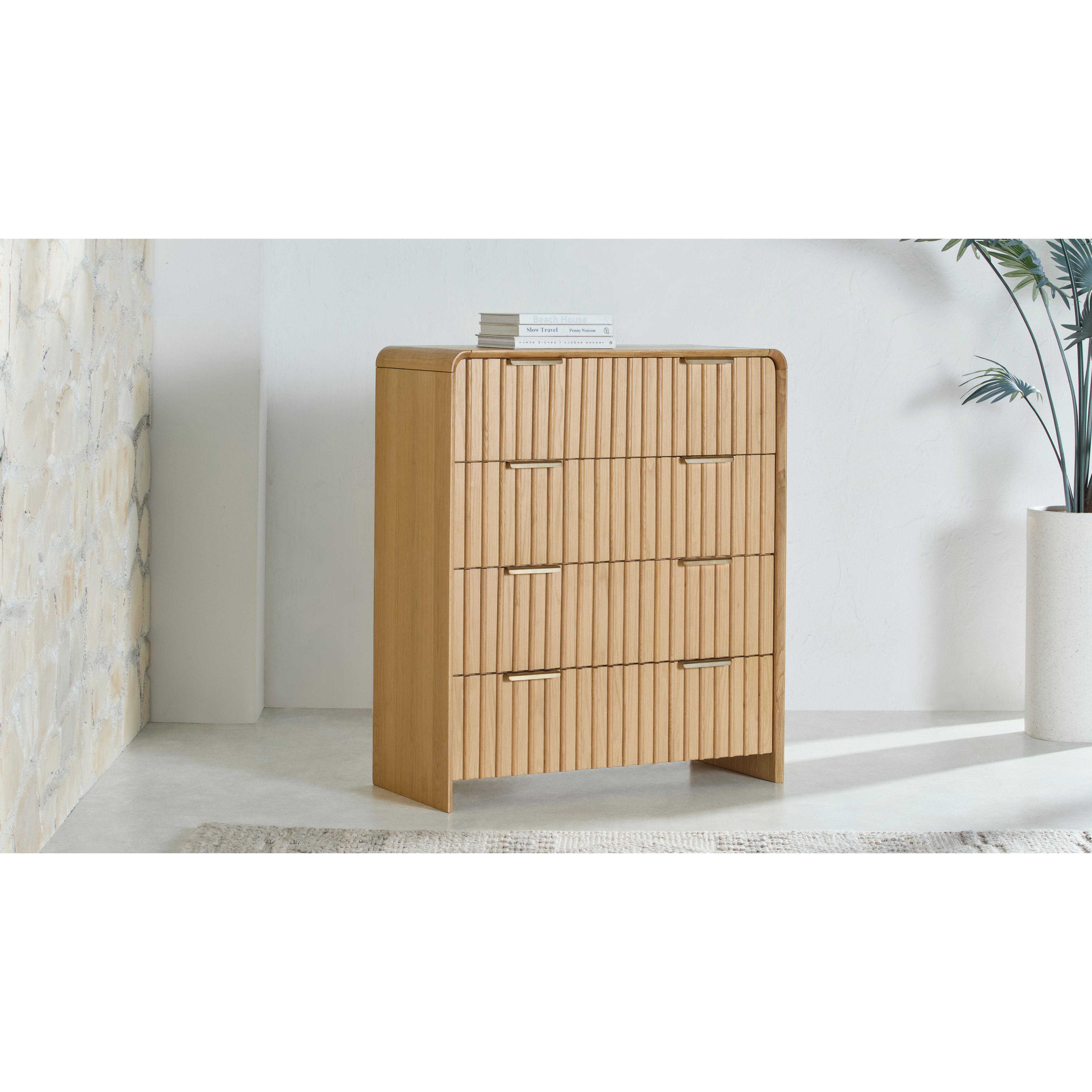 Gus 4-Drawer High Chest in Natural