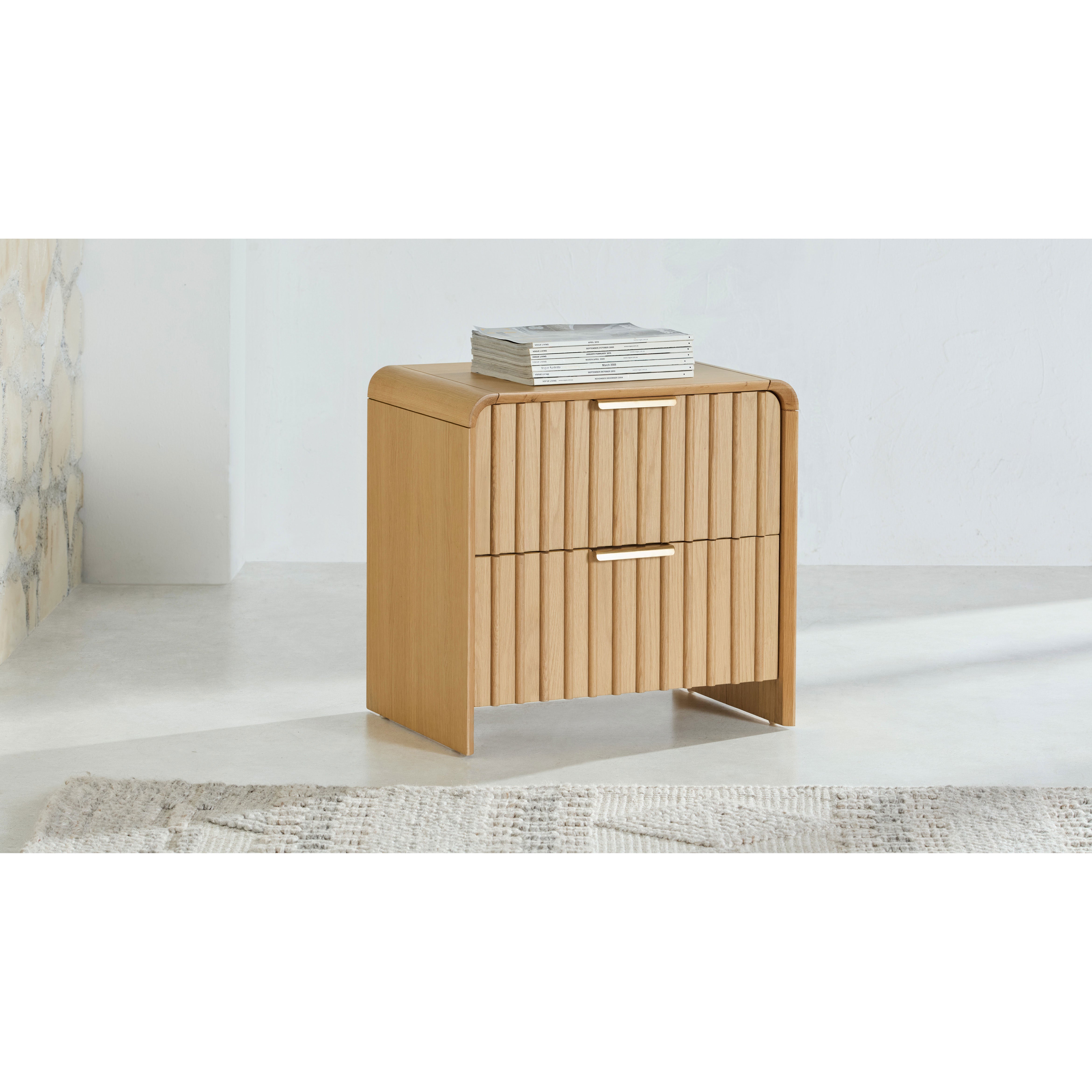 Gus 2-Drawer Bedside table in Natural