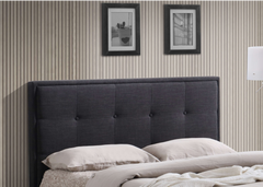 Halo Bedhead: Elegant Fabric Bedheads in Beige, Charcoal, and Mid Grey