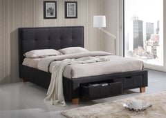 Halo Lift Up: Modern Bed with Lift Base in Mid Grey, Beige, and Charcoal