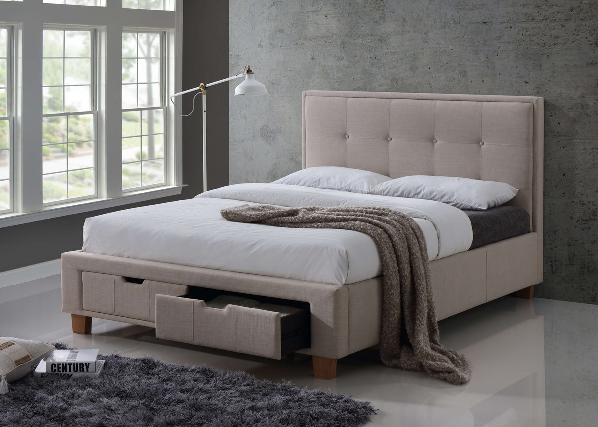 Halo Bed: Versatile Fabric Beds with Drawers