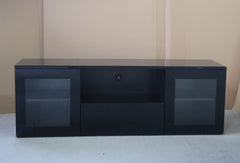 Roma TV Unit: Elegant Entertainment Storage with Clear Glass Top and Door