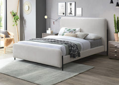 Shape Panel: King and Queen Size Fabric Beds with Black Metal Legs