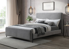 Shape Panel: King and Queen Size Fabric Beds with Black Metal Legs