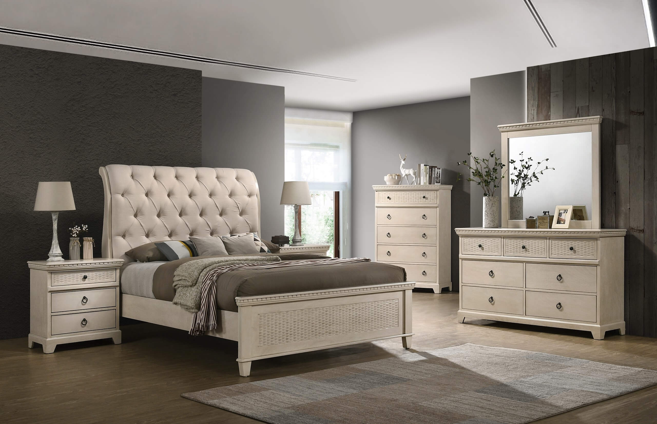 Sausalito Bedroom Suite: Luxury Bedroom Furniture in Old White