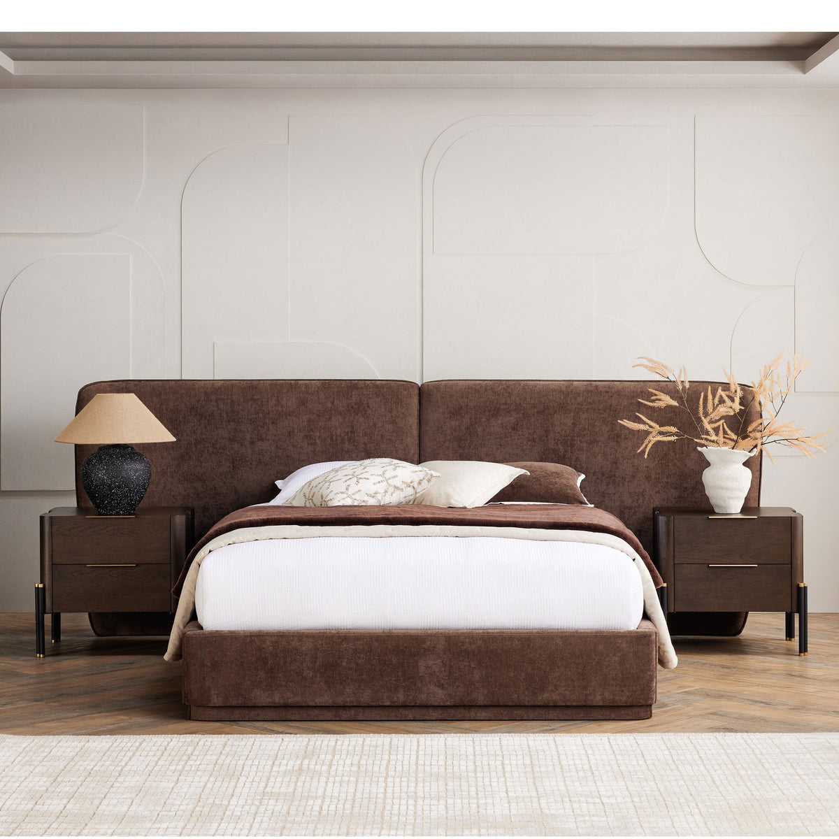 Scallope Bed Frame in Brown