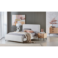 Shape Panel: King and Queen Size Fabric Beds with Black Metal Legs