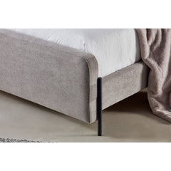 Shape Panel: King and Queen Size Fabric Beds with Black Metal Legs